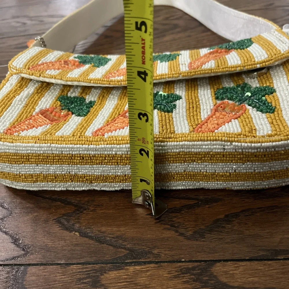 New Release Handcrafted in India Carrot Spring Vegetable Beaded Bag Viral TikTok
